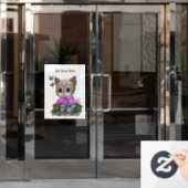 Schattigee kat en vlinder raamsticker (Kantoordeur)