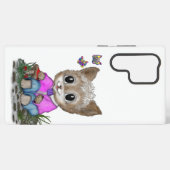 Schattigee kat en vlinder samsung galaxy hoesje (Achterkant horizontaal)