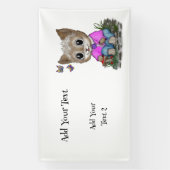 Schattigee kat en vlinder spandoek (Verticaal)
