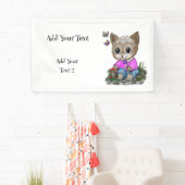 Schattigee kat en vlinder spandoek (Insitu)