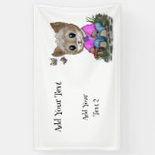 Schattigee kat en vlinder spandoek (Verticaal)