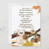 Schattigee kat en zonnebloem herfstverjaardagsfees kaart (Achterkant)