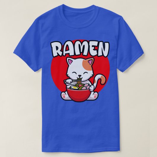Schattigee kat eten Ramen Noedels T-shirt (Design voorkant)