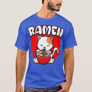 Schattigee kat eten Ramen Noedels T-shirt