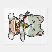 Schattigee kat eten soba noedels cartoon icoon ill fleece deken (Voorkant (Horizontaal))