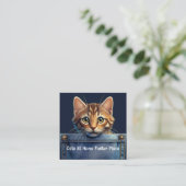 Schattigee kat Feline Foster Home Theme Vierkante Visitekaartje (Staand voorkant)