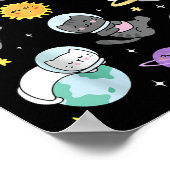 Schattigee Kat Funny Space Astronaut Planet Cat Vr Poster (Hoek)