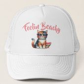 Schattigee kat gevoel strand trucker pet (Voorkant)