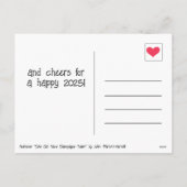 Schattigee kat gezicht champagne toast nieuwe jare feestdagenkaart (Achterkant)