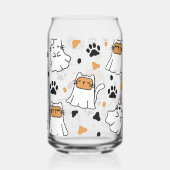 Schattigee Kat Ghost Halloween Blikvorm Glas (Achterkant)