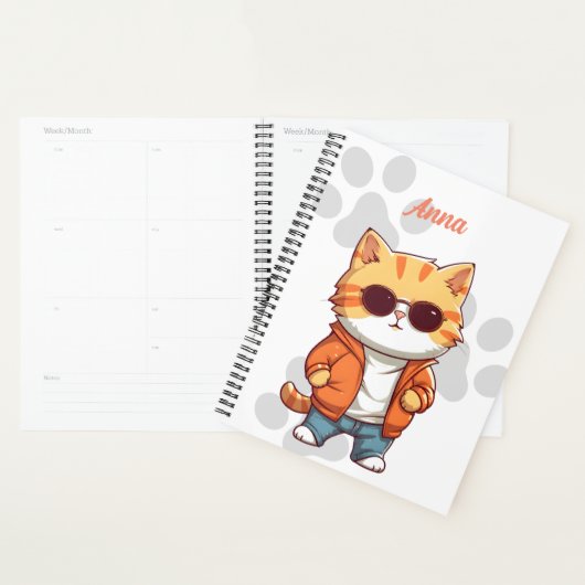 Schattigee kat girly planner (Display)