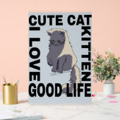 Schattigee kat goed leven acryl bord (Huwelijk)