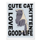 Schattigee kat goed leven foto afdruk (Voorkant)