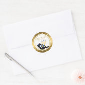 Schattigee Kat Goud Menorah dreidel Joodse Chanoek Ronde Sticker (Envelop)