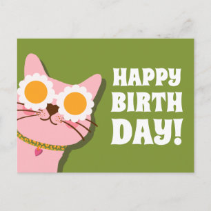 Schattigee kat Happy Birthday Briefkaart