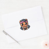 Schattigee kat hefgewichten ronde sticker (Envelop)