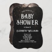 Schattigee kat heks Halloween Baby shower Kaart (Voorkant / Achterkant)