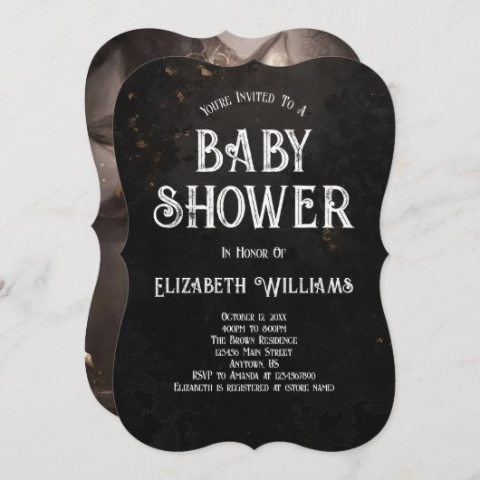 Schattigee kat heks Halloween Baby shower Kaart (Voorkant / Achterkant)