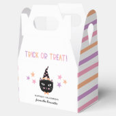 Schattigee kat heks pastel halloween naam trick tr bedankdoosjes (Geopend)