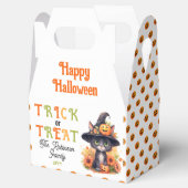 Schattigee kat heks Pet Trick or treat Halloween Bedankdoosjes (Geopend)