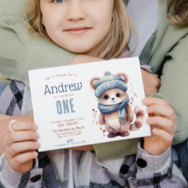 Schattigee Kat Herfst Winter Aangepaste Verjaardag Kaart