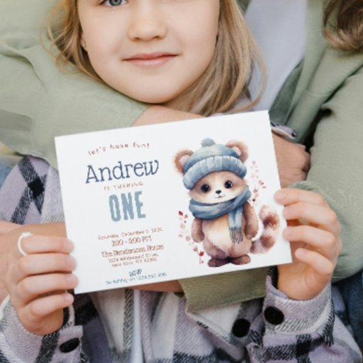 Schattigee Kat Herfst Winter Aangepaste Verjaardag Kaart