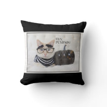 Schattigee kat "Hey Pumpkin" Halloween