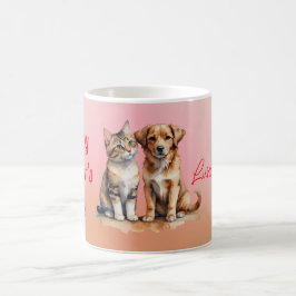 Schattigee Kat & Hond Waterverf Koffiemok