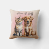 Schattigee Kat & Hond Waterverf Kussen (Achterkant)