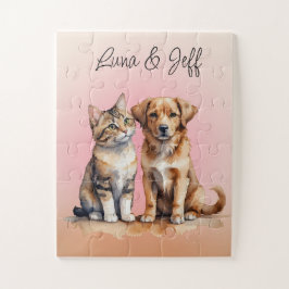 Schattigee Kat & Hond Waterverf Legpuzzel