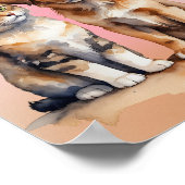 Schattigee Kat & Hond Waterverf Poster (Hoek)