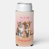 Schattigee Kat & Hond Waterverf Seltzer Blikjeskoeler (Seltzer Voorkant)