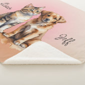 Schattigee Kat & Hond Waterverf Sherpa Deken (3/4)