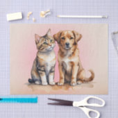 Schattigee Kat & Hond Waterverf Tissuepapier (Craft)