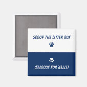 Schattigee kat huisdier poot prints marineblauw om magneet (Voorkant / Achterkant)