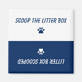 Schattigee kat huisdier poot prints marineblauw om magneet (Voorkant)