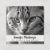 Schattigee kat huisdier sitter en hond walker vierkante visitekaartje (Voorkant)