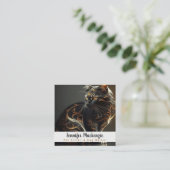 Schattigee kat huisdier sitter en hond walker vierkante visitekaartje (Staand voorkant)