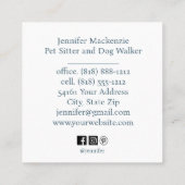 Schattigee kat huisdier sitter en hond walker vierkante visitekaartje (Achterkant)