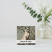 Schattigee kat huisdier sitter en hond walker vierkante visitekaartje (Staand voorkant)
