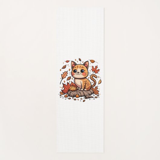 Schattigee kat in de Herfst Yogamat (Voorkant)