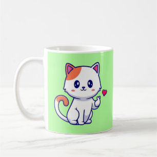 Schattigee kat in de liefde teken Hand-57577 Koffiemok