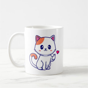 Schattigee kat in de liefde teken Hand-57577 Koffiemok