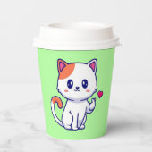 Schattigee kat in de liefde teken Hand-57577 Papieren Bekers (Achterkant)