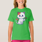 Schattigee kat in de liefde teken Hand-57577 T-shirt (Voorkant)