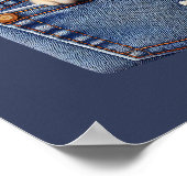 Schattigee kat in denim pocket poster (Hoek)