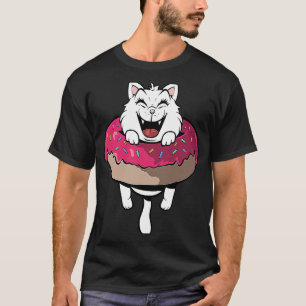 Schattigee kat in donut ring donuts t-shirt