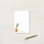 Schattigee kat in een ananas gepersonaliseerd post-it® notes (Op bureau)