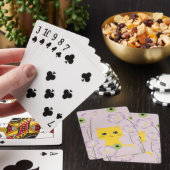 Schattigee Kat in een bloementuin Pokerkaarten (Insitu)
