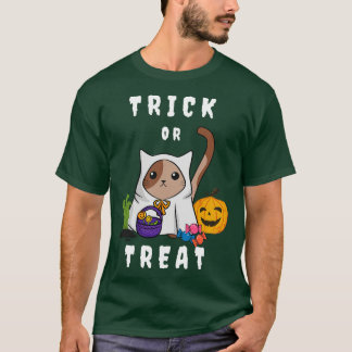 Schattigee kat in een Halloween kostuum op een don T-shirt
